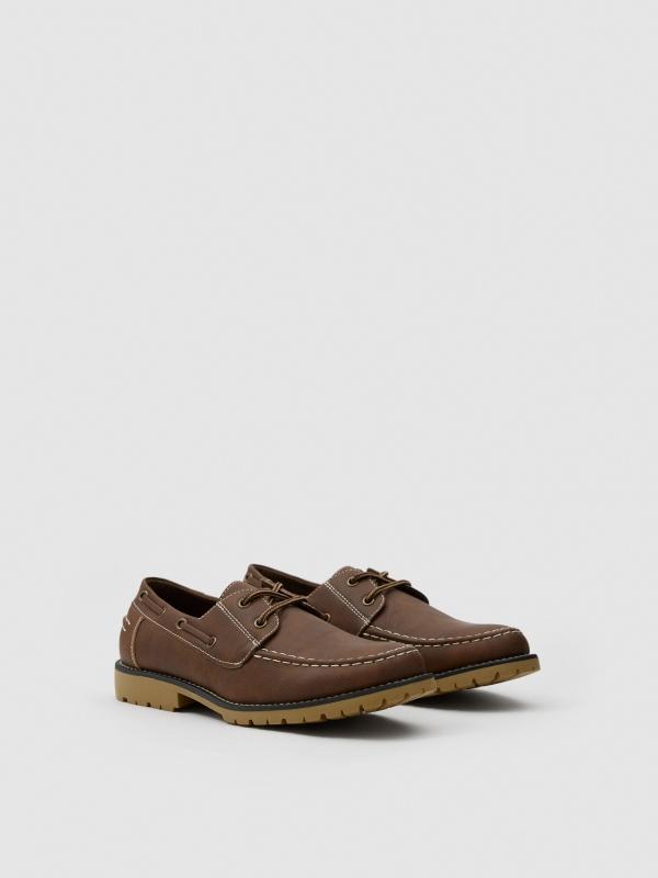 In side Zapato naútico efecto piel marrón Rebajas