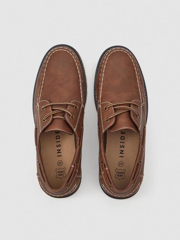 In side Zapato naútico efecto piel marrón Rebajas