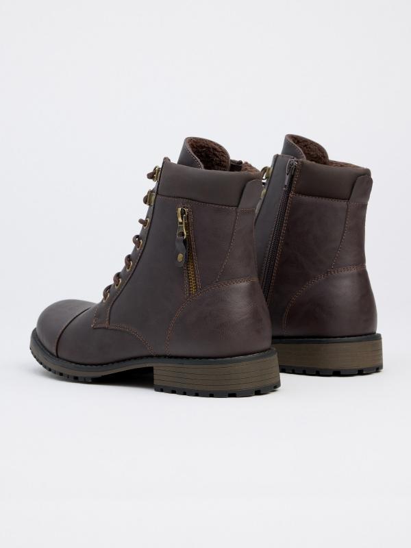 In side Bota militar marrón detalle cremallera Envío gratis