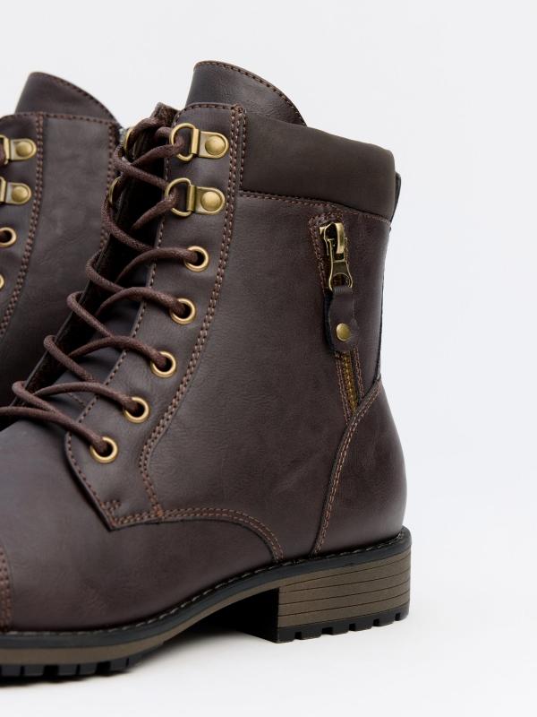 In side Bota militar marrón detalle cremallera Envío gratis