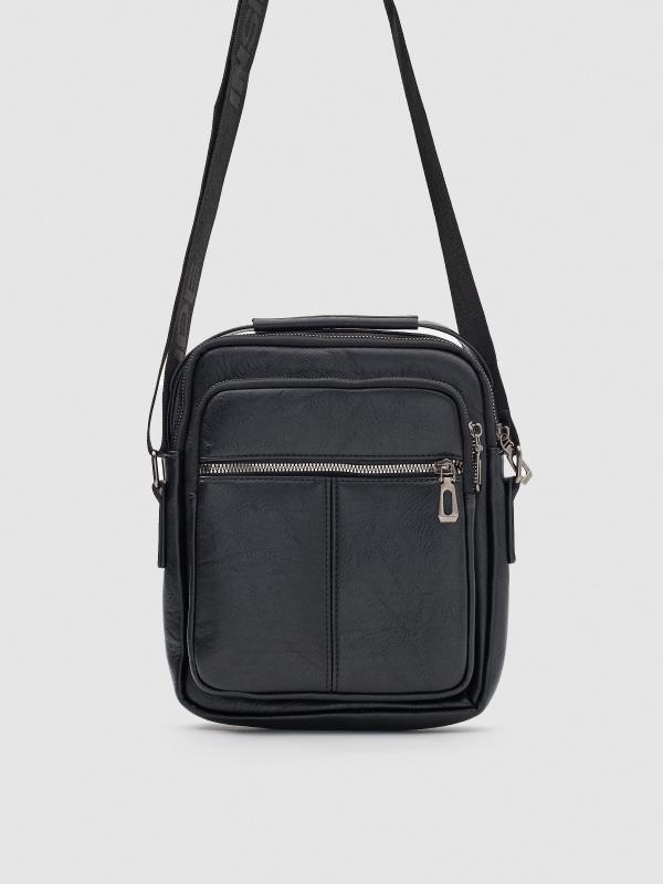 In side Bolso bandolera efecto piel negro