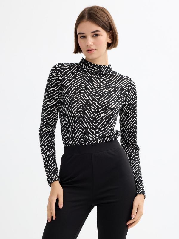 In side Camiseta perkins animal print Liquidación