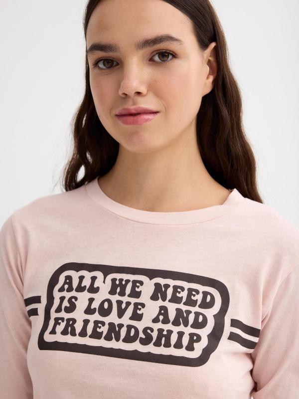 In side Camiseta manga larga mensaje Tienda de fábrica