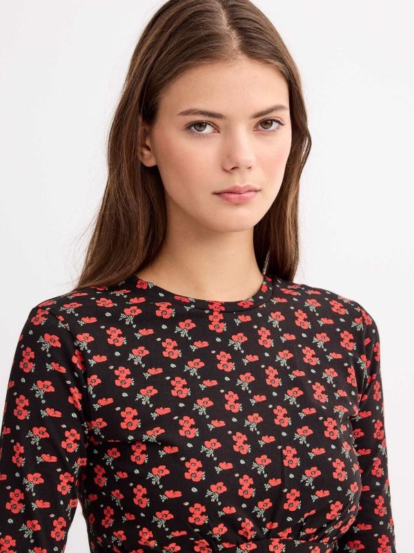 In side Vestido corto combinado estampado Precios de Black Friday