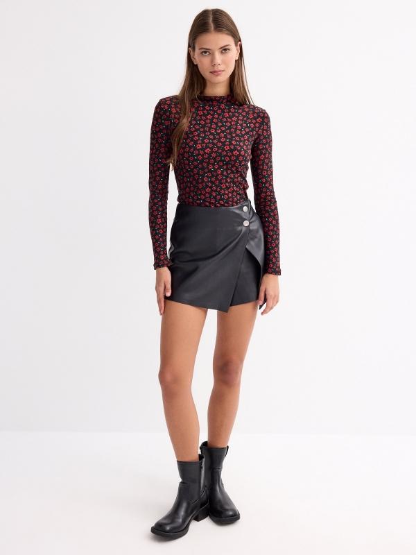 In side Camiseta cuello perkins print floral En oferta