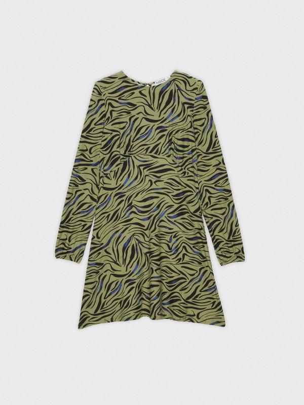 In side Vestido mini animal print verde Ofertas especiales