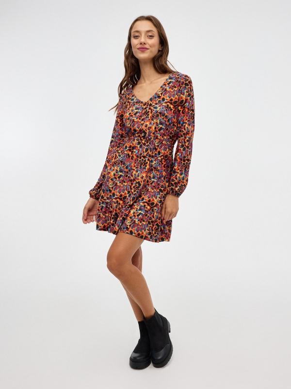 In side Vestido mini cuello de botones 2025