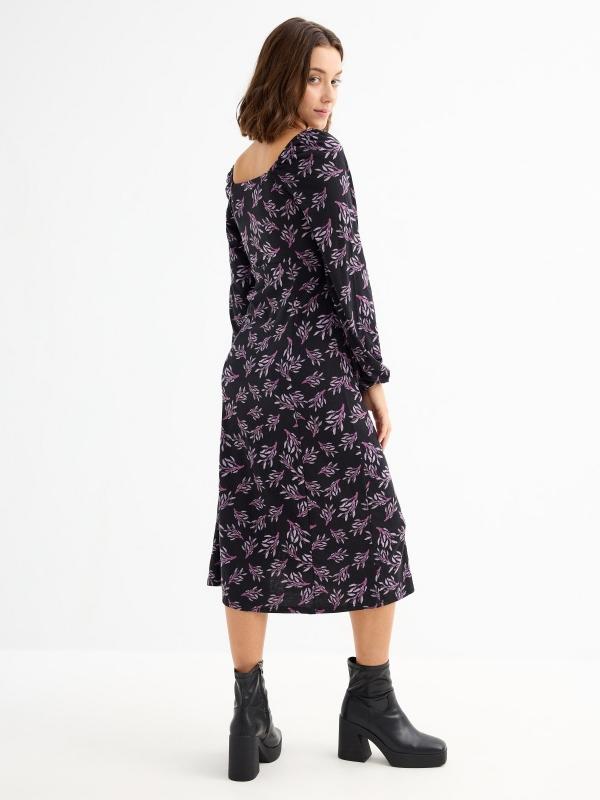 In side Vestido midi hojas print moradas En línea