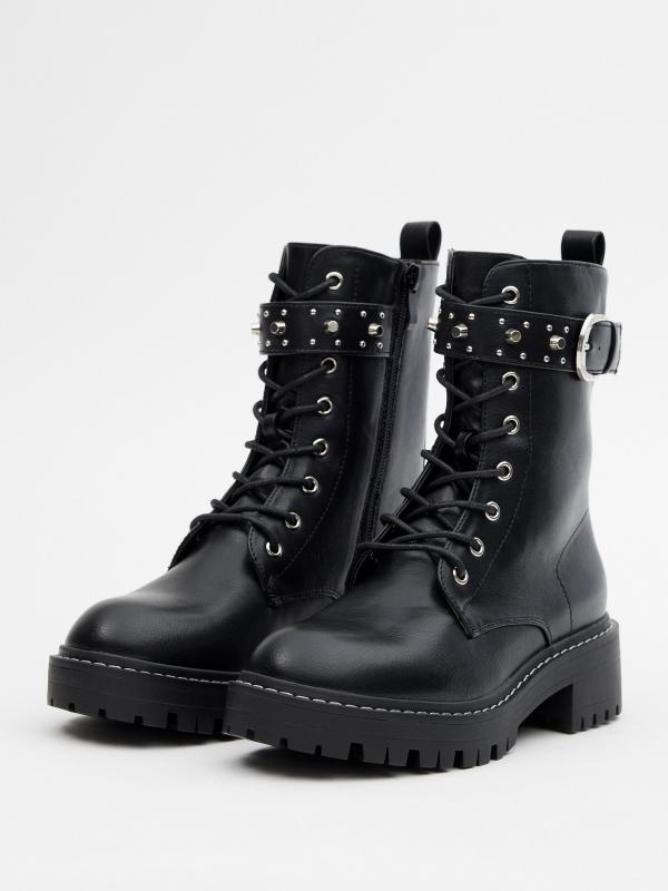 In side Botas con cordones hebilla y tachas Los más vendidos