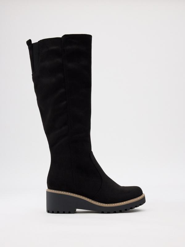 In side Bota alta con cuña Mejor oferta