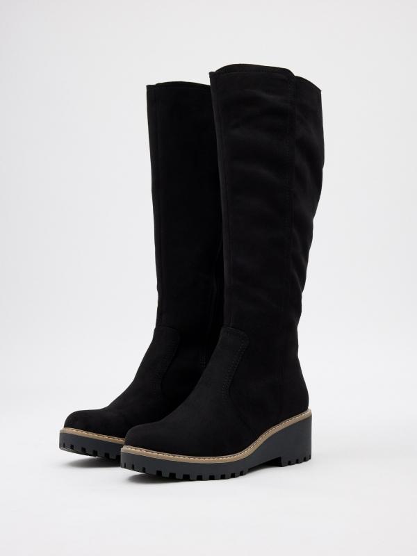 In side Bota alta con cuña Mejor oferta
