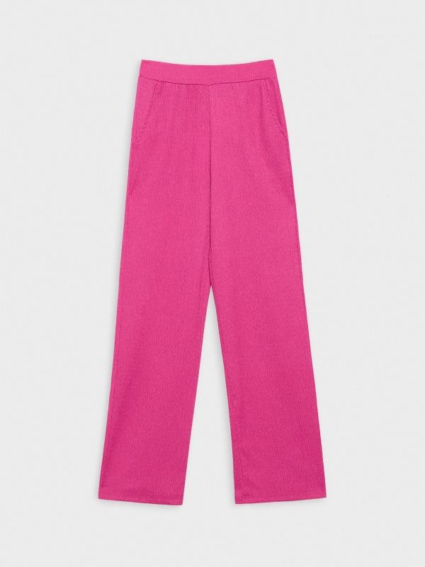 In side Pantalón wide leg negro con textura Último día