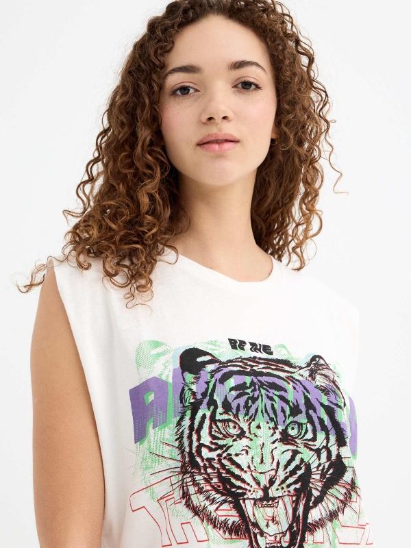 In side Camiseta tigre sin mangas Venta caliente