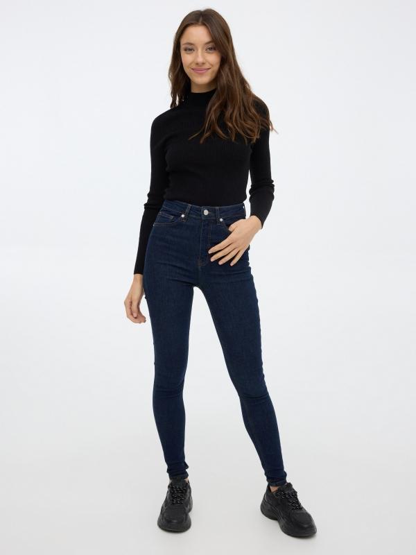 In side Jeans skinny tiro alto