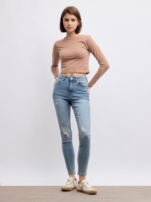 In side Jeans mid rise skinny push up Mejor oferta