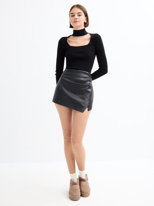In side Jersey slim de cuello vuelto Superdescuento
