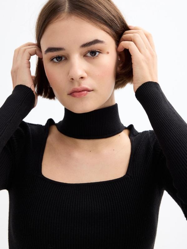 In side Jersey slim de cuello vuelto Superdescuento