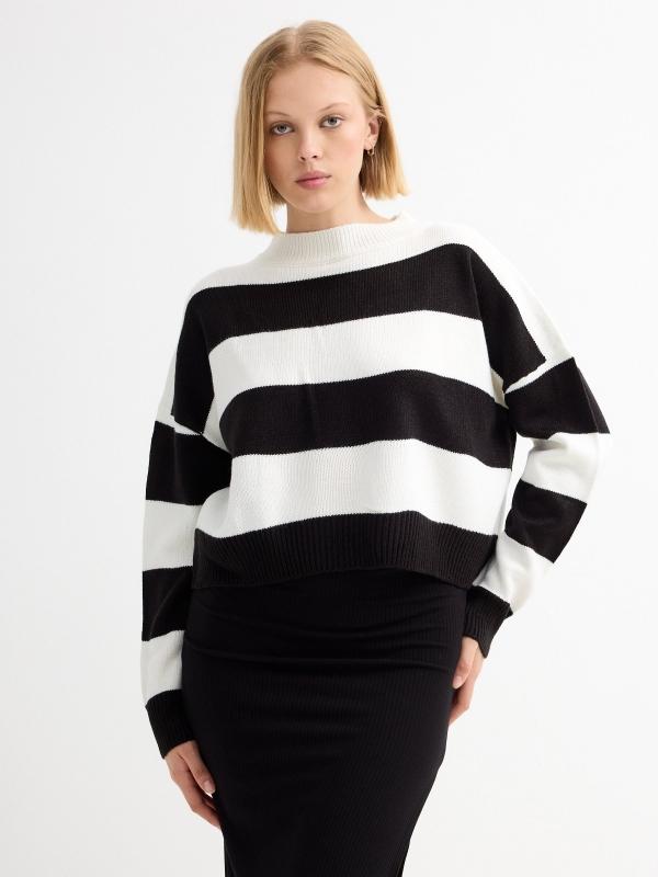 In side Jersey cuello redondo rayas