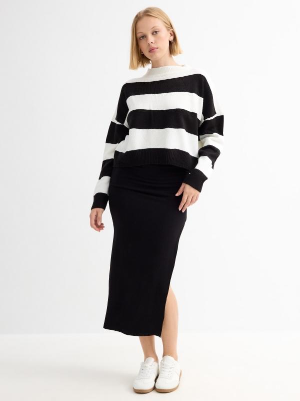 In side Jersey cuello redondo rayas En oferta