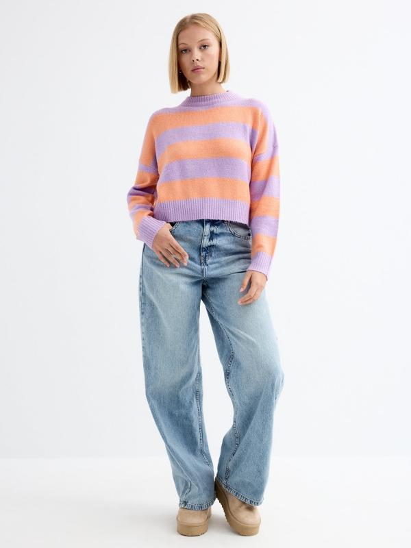 In side Jersey crop oversized de rayas Descuento por venta flash