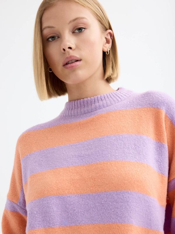 In side Jersey crop oversized de rayas Descuento por venta flash