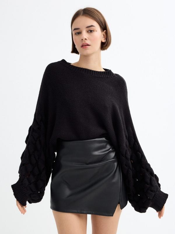 In side Jersey crop manga abullonada