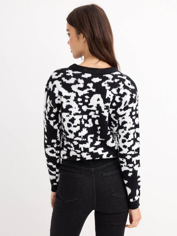 In side Jersey abstracto blanco y negro Ofertas especiales