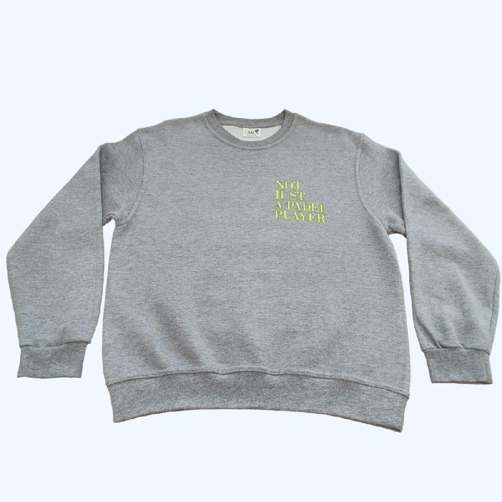 lmdi collection Sudadera Edición Limitada ‘Not just a pádel player’ gris/amarillo flúor LMDI Collection En oferta