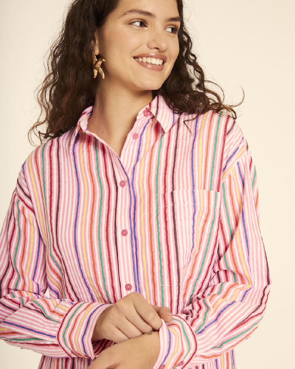 ﻿pepaloves CAMISA MANGA LARGA RAYAS PINK