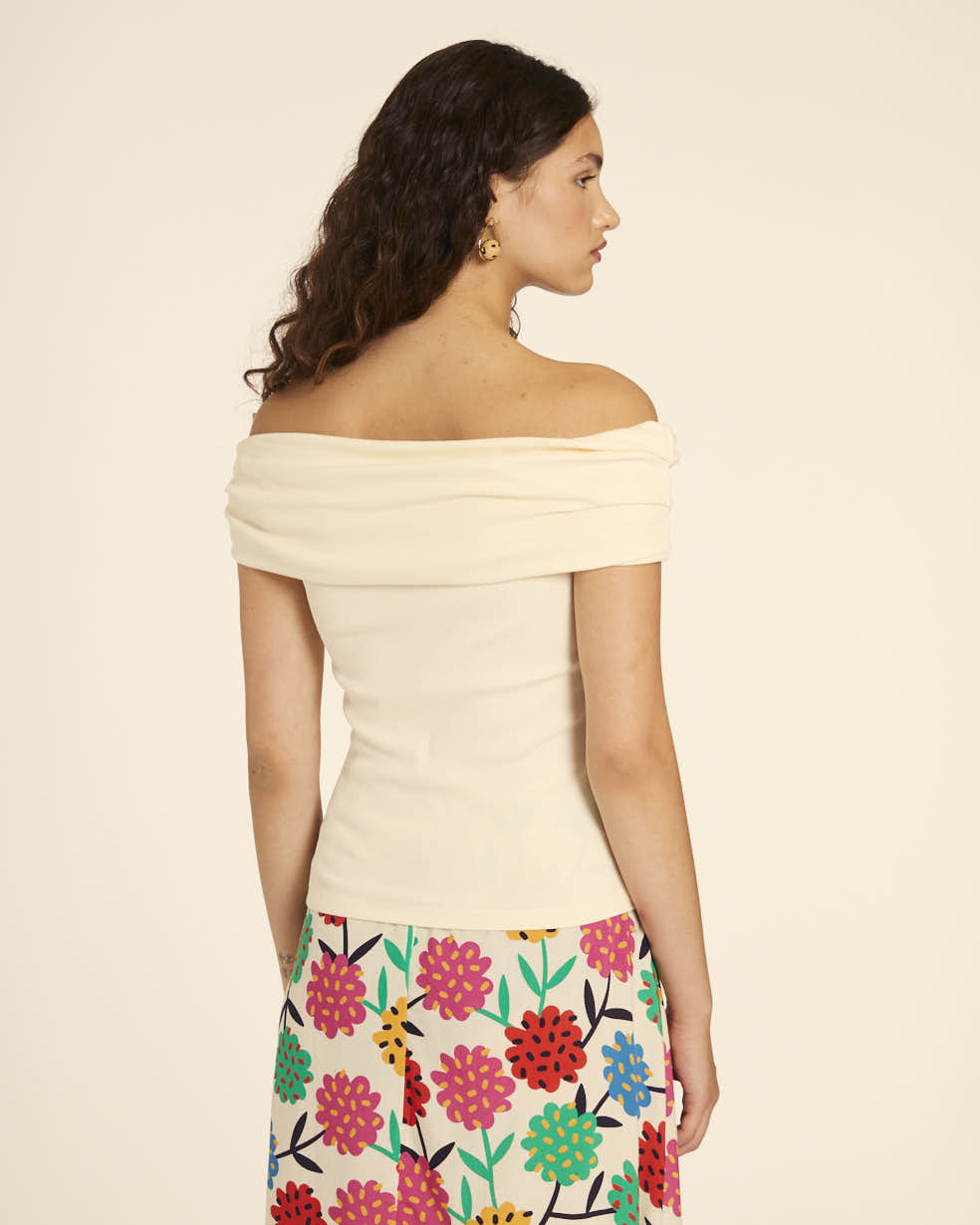 pepaloves TOP CUELLO BARDOT CREMA Ahorra y exporta