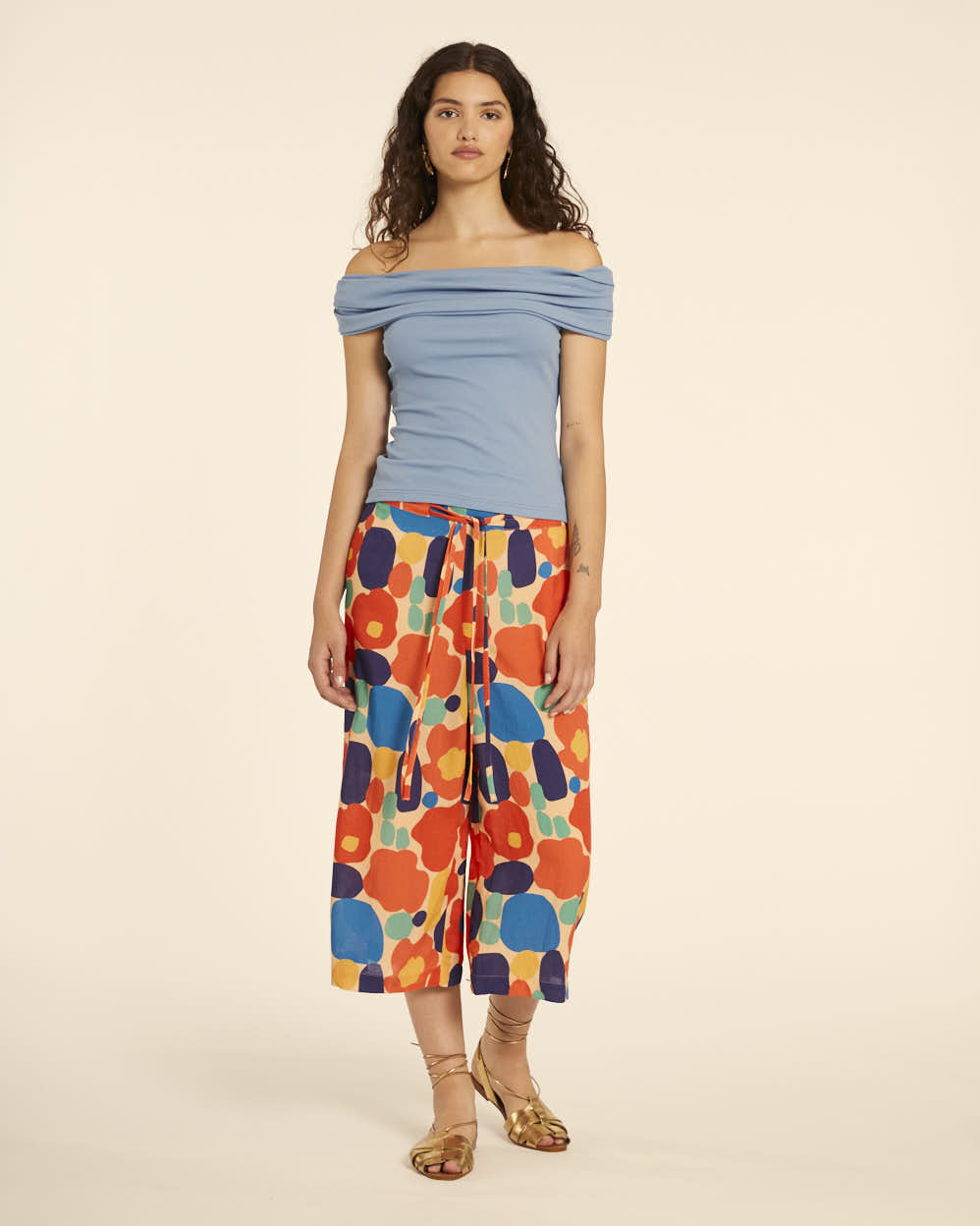 pepaloves TOP CUELLO BARDOT AZUL Ofertas de temporada