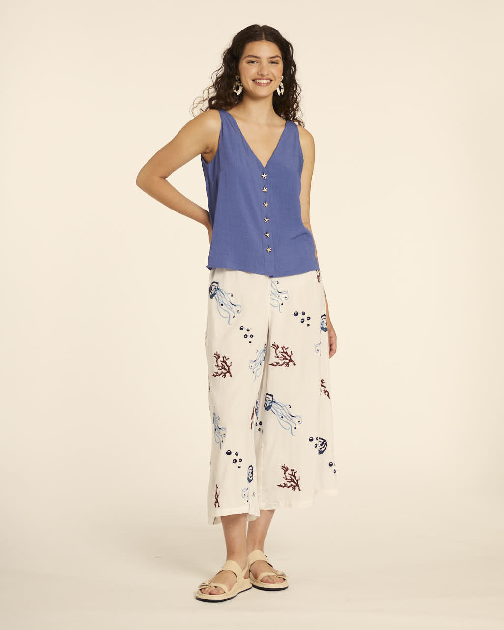 pepaloves TOP BOTONES ESTRELLA AZUL Ofertas especiales