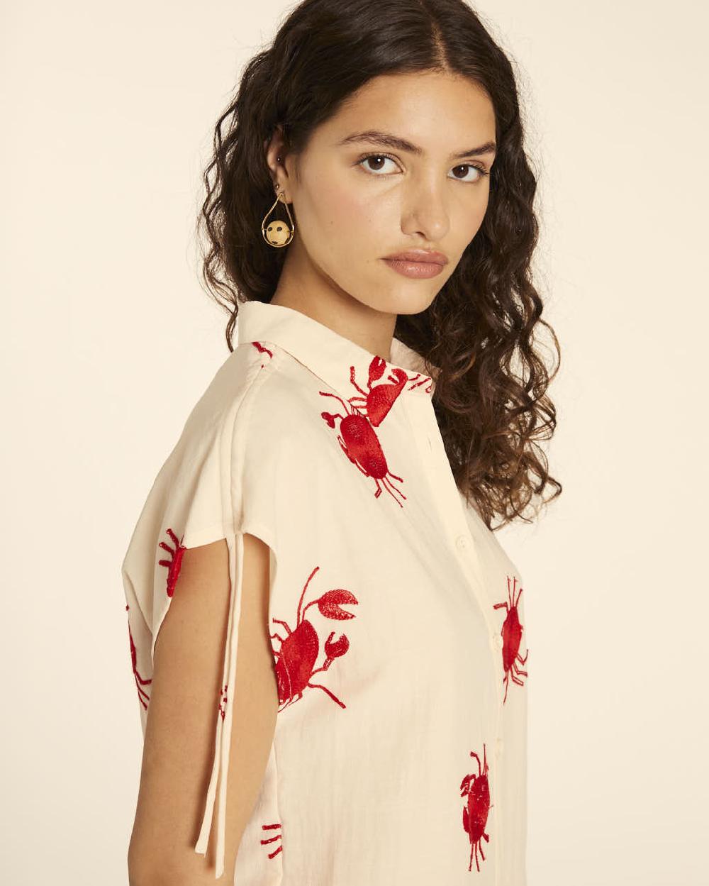pepaloves CAMISA BORDADO CANGREJOS CREMA 2025