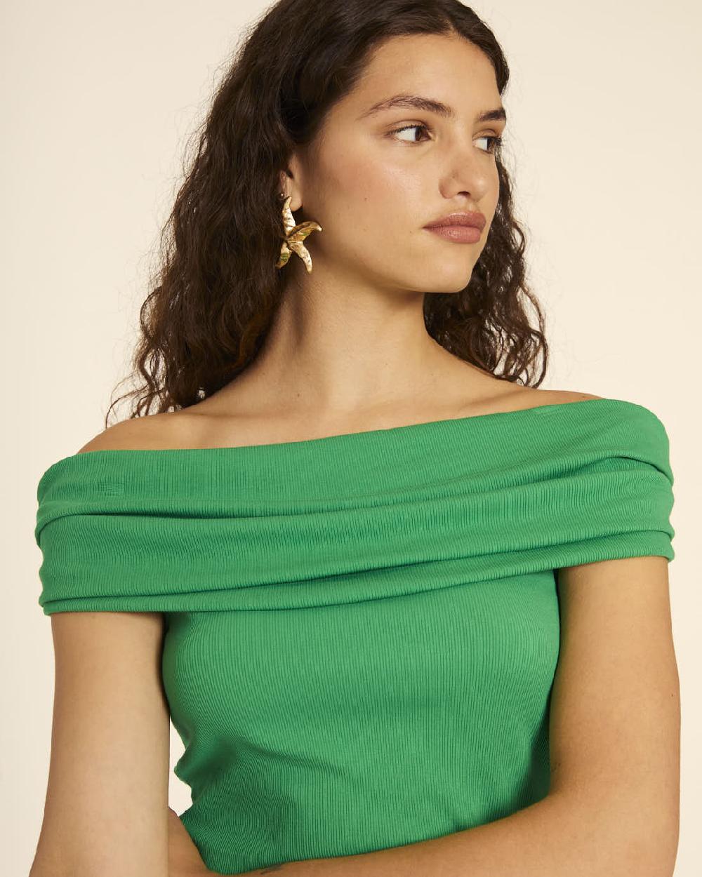 pepaloves TOP CUELLO BARDOT VERDE Tienda
