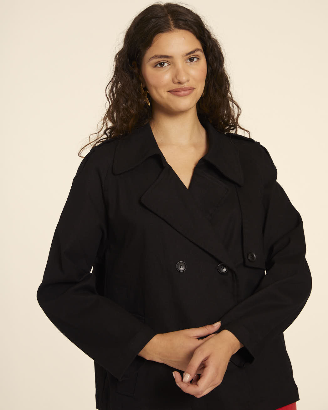 pepaloves TRENCH CORTO CANVAS NEGRO Tienda