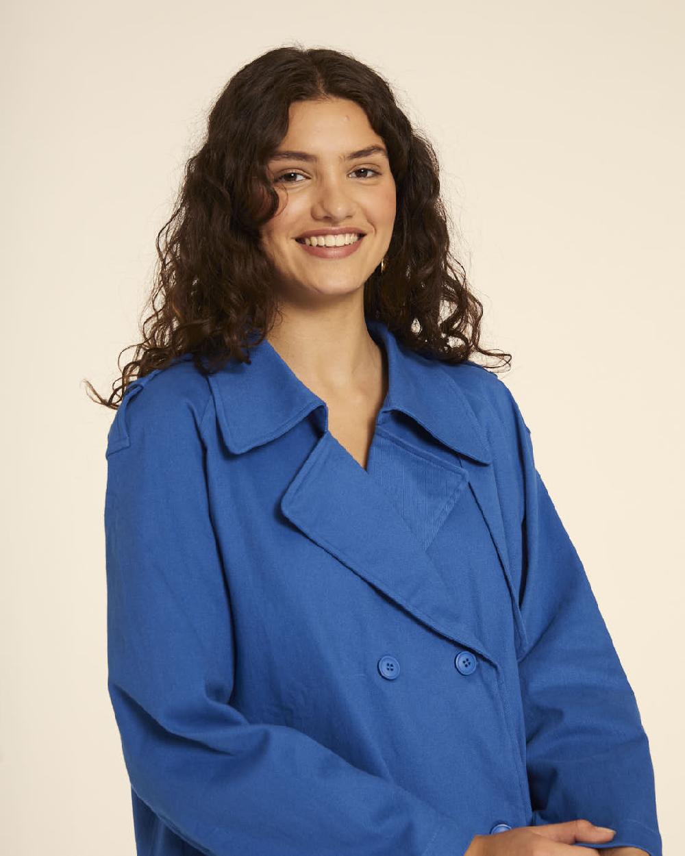 pepaloves TRENCH CORTO CANVAS AZUL Liquidación