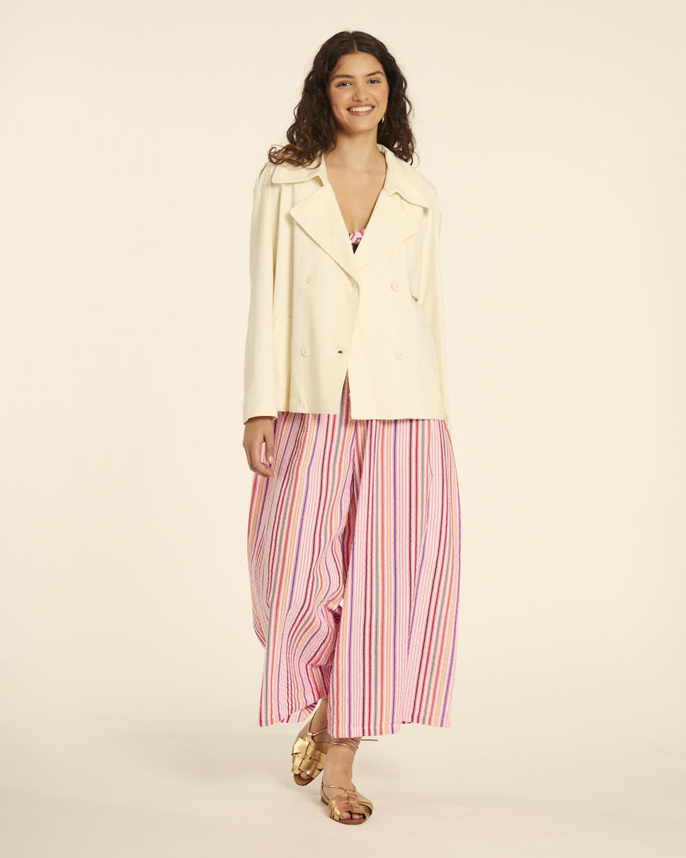 pepaloves TRENCH CORTO CANVAS CREMA Mejor oferta