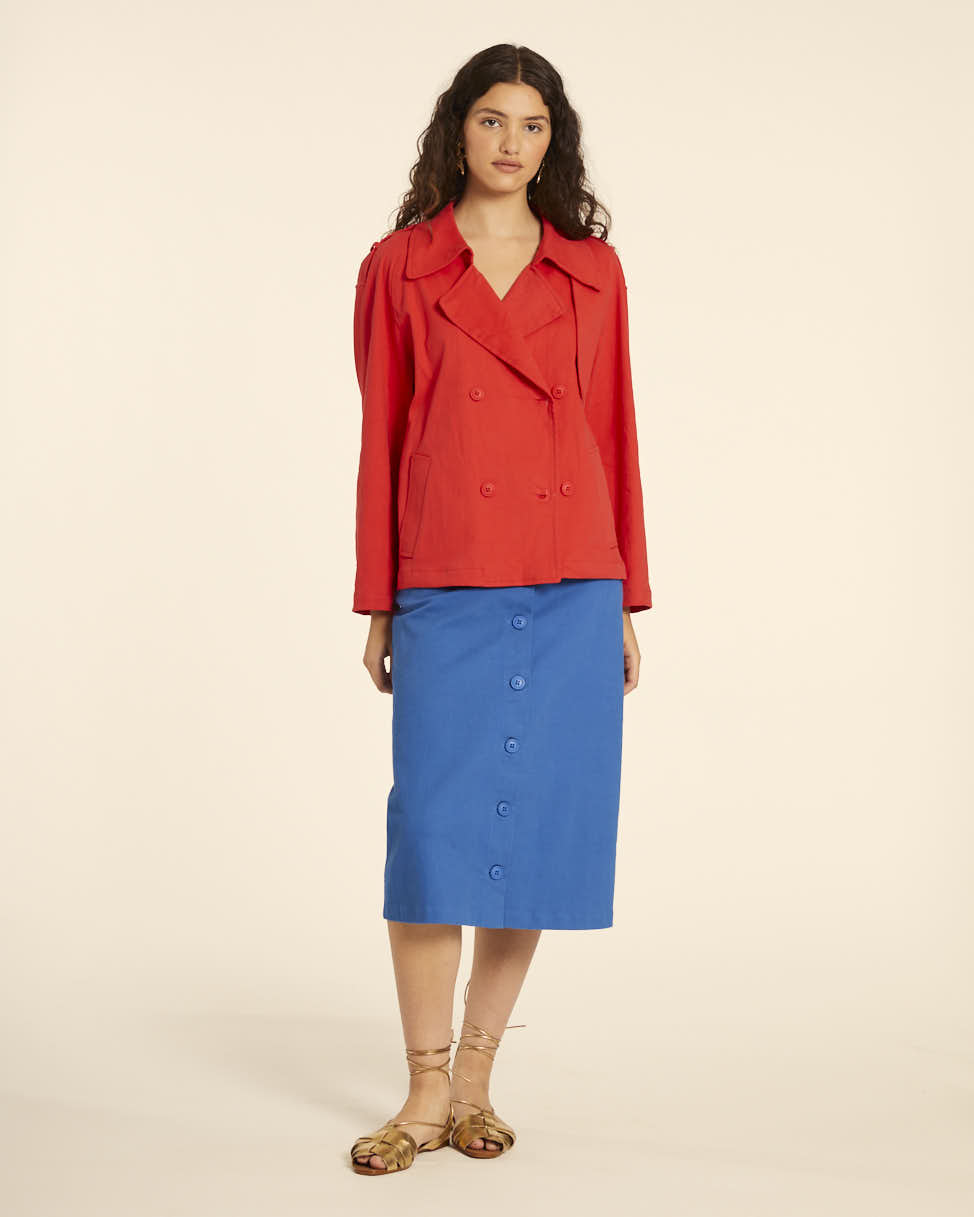 pepaloves TRENCH CORTO CANVAS ROJO Rebajas online