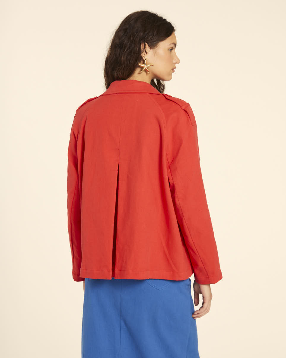 pepaloves TRENCH CORTO CANVAS ROJO Rebajas online