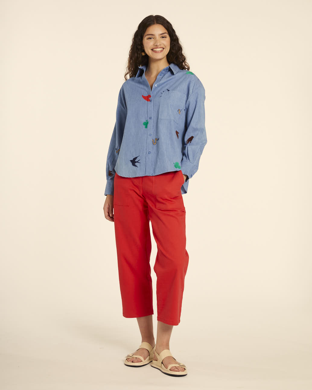 pepaloves CAMISA DENIM CON BORDADO Rebajas top