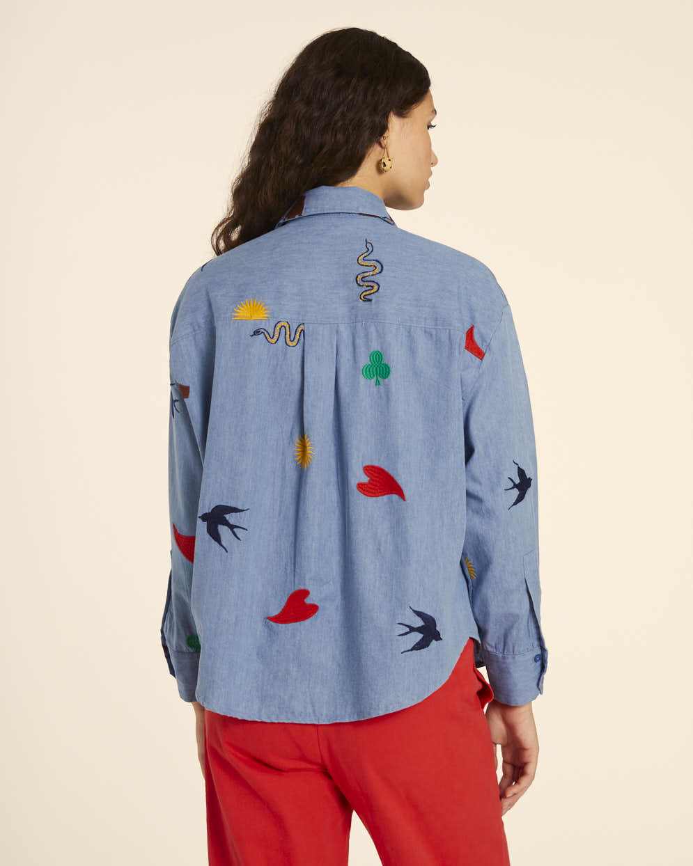 pepaloves CAMISA DENIM CON BORDADO Rebajas top