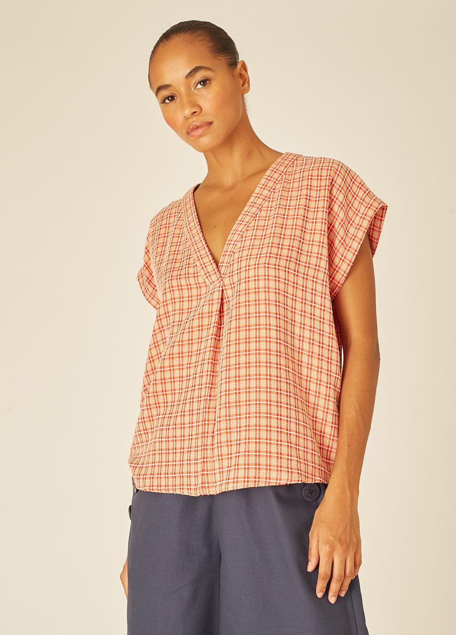 pepaloves SQUARES BLOUSE RED Solo queda un día