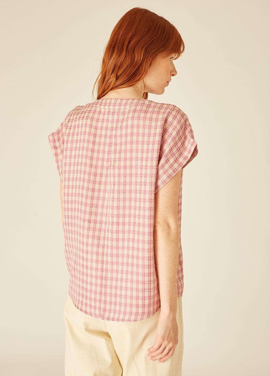 pepaloves SQUARES BLOUSE LILAC Superdescuento