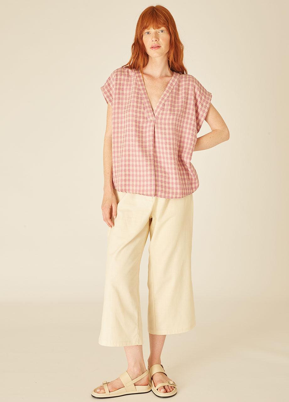 pepaloves SQUARES BLOUSE LILAC Superdescuento