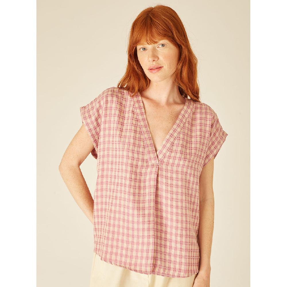 pepaloves SQUARES BLOUSE LILAC Superdescuento