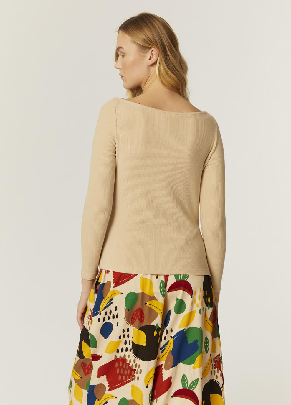 pepaloves TOP CANALE CUELLO BARCA BEIGE Precio ultrabajo