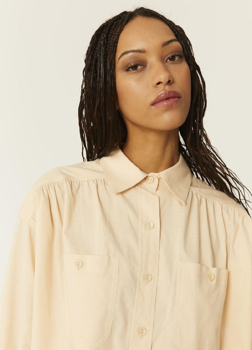 pepaloves CAMISA OVERSIZE BEIGE Devoluciones gratuitas