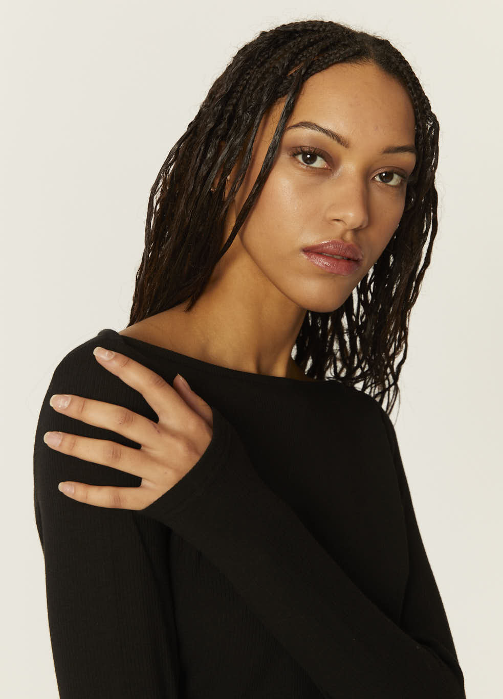 pepaloves TOP CANALE CUELLO BARCA NEGRA Venta caliente