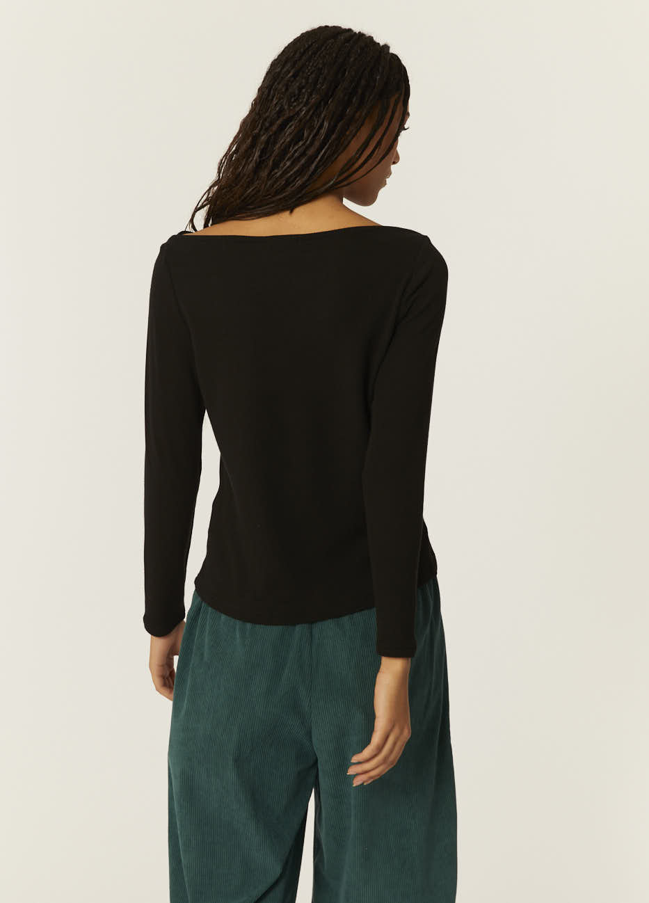 pepaloves TOP CANALE CUELLO BARCA NEGRA Venta caliente