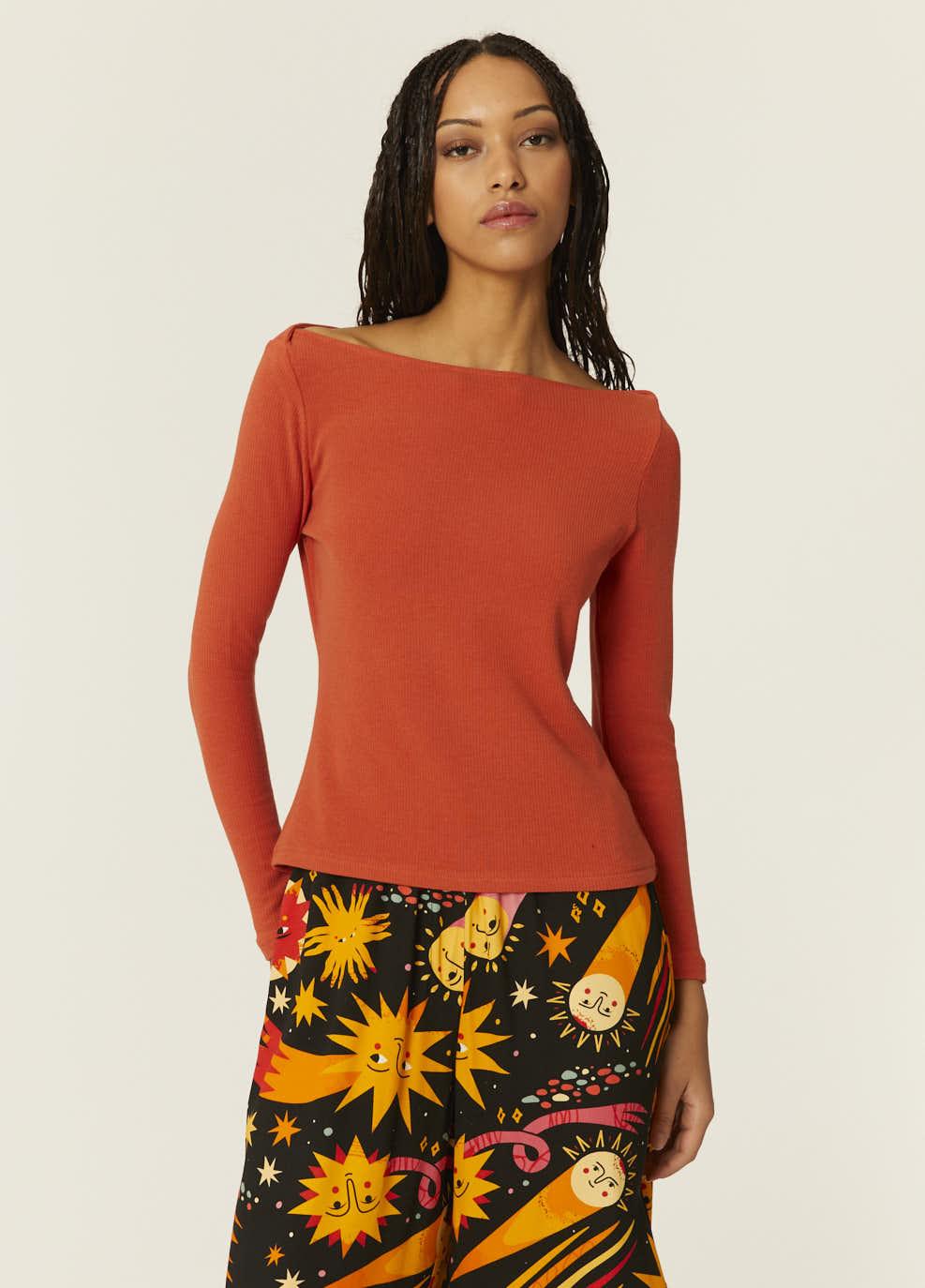 pepaloves TOP CANALE CUELLO BARCA NARANJA Envío gratis